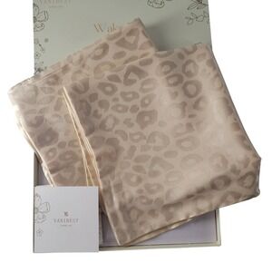 YANIBEST 2PK Hair Health Treatment Square Pillowcase Set Leopard Print Satin